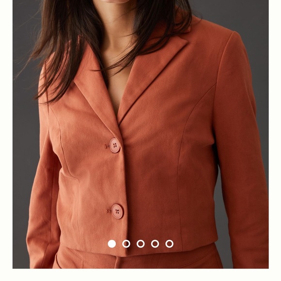 Anthropologie Jackets & Blazers - NWT Flat White by Anthropologie Cropped burnt orange blazer